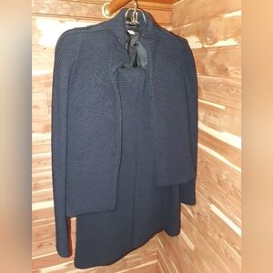 Vintage 70s/80s Jackie Rogers Black Heavyweight Ribbed Stretch Knit Skirt Suit